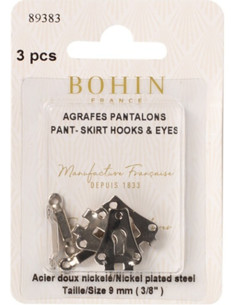 Fechos de gancho para calças prateados Bohin