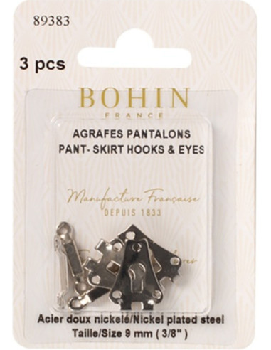 Fechos de gancho para calças prateados Bohin
