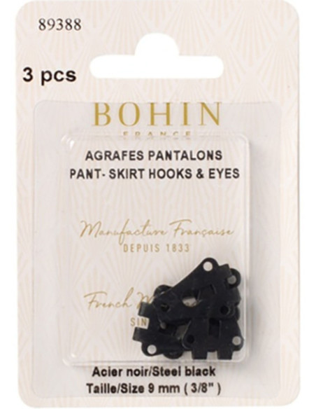 Fechos de agrafes para calças pretas Bohin