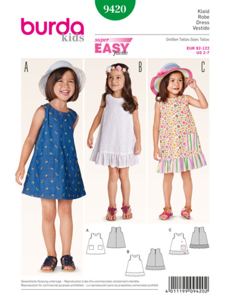 Molde de vestido - Burda 9420