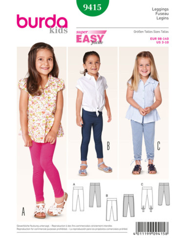 Molde de leggings - Burda 9415