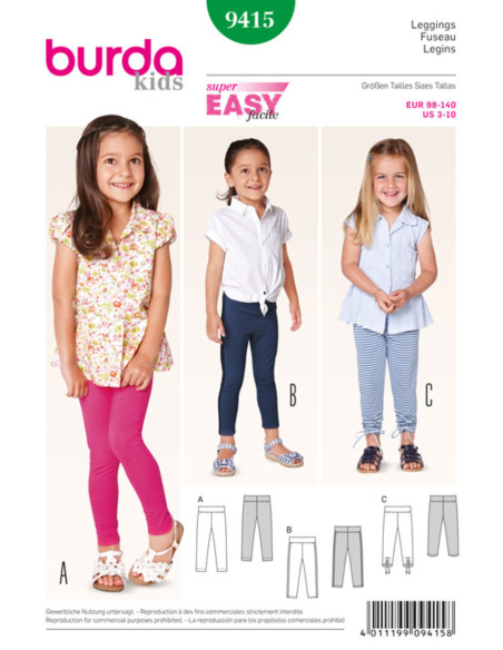 Molde de leggings - Burda 9415