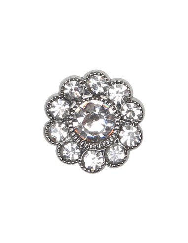 Conjunto de 4 botões Strass diamante 17 mm - Branco