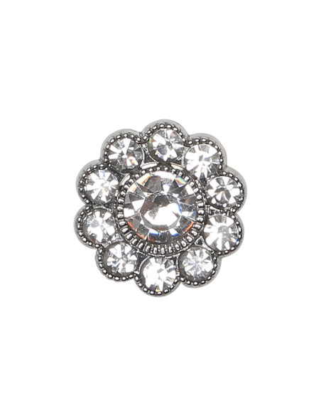 Conjunto de 4 botões Strass diamante 17 mm - Branco