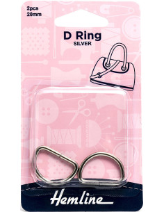 Conjunto de 2 anéis em D - Prata 20 mm