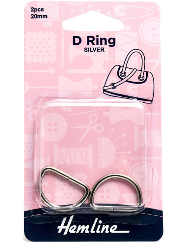 Conjunto de 2 anéis em D - Prata 20 mm
