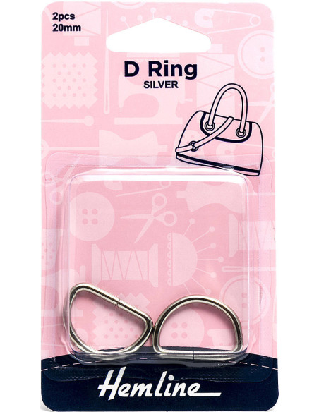 Conjunto de 2 anéis em D - Prata 20 mm