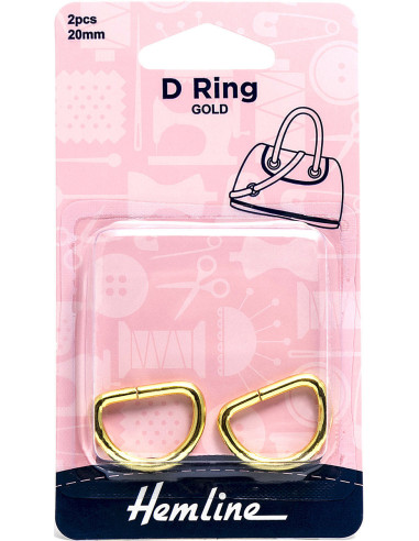 Conjunto de 2 anéis em D - Ouro 20 mm