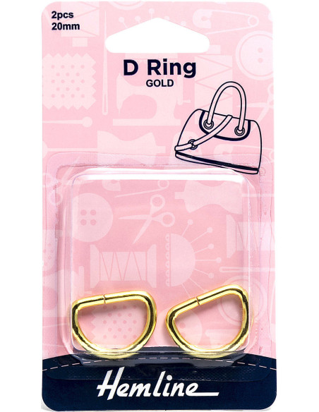 Conjunto de 2 anéis em D - Ouro 20 mm