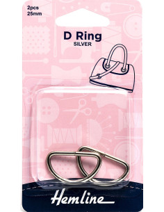 Conjunto de 2 anéis em D - Prata 25 mm