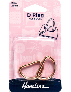 Conjunto de 2 anéis em D - Ouro rosa 25 mm
