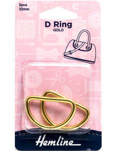 Conjunto de 2 anéis em D - Ouro 32 mm
