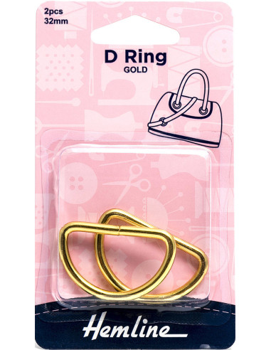 Conjunto de 2 anéis em D - Ouro 32 mm
