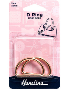 Conjunto de 2 anéis em D - Ouro rosa 32 mm