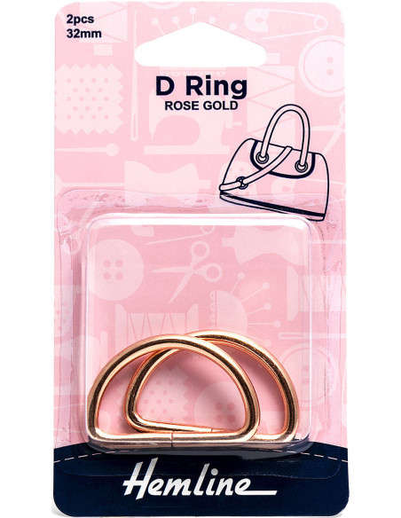 Conjunto de 2 anéis em D - Ouro rosa 32 mm