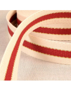 Alça de algodão para sacos - 3 faixas - Vermelho
