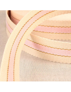 Alça de algodão para sacos - 3 faixas - Rosa