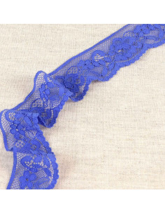 Renda elástica florida - Azul violeta