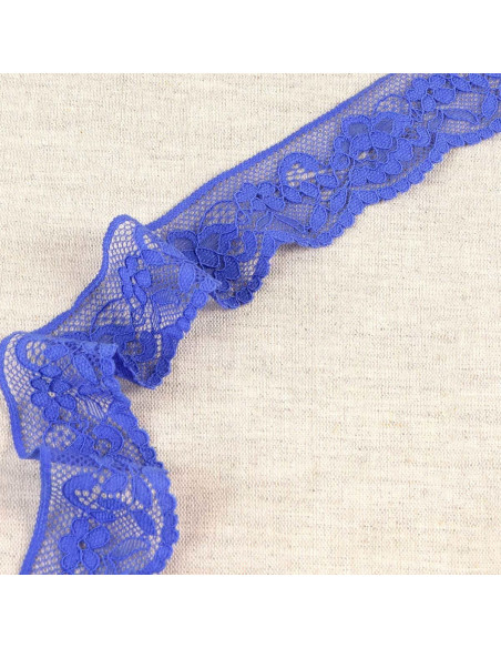 Renda elástica florida - Azul violeta