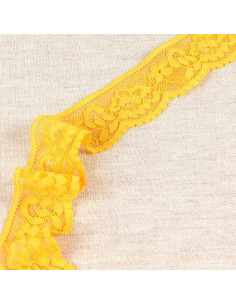 Renda elástica florida - Amarelo