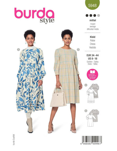 Molde de vestido - Burda 5948