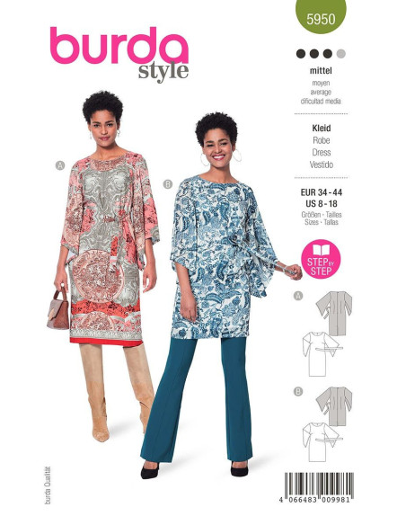 Molde de vestido - Burda 5950