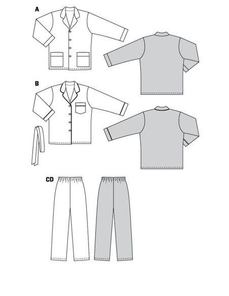 Padrão de pijama - Burda 5956