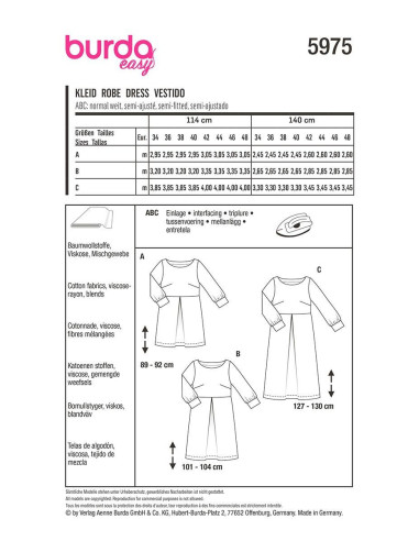 Molde de vestido - Burda 5975