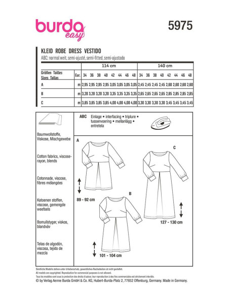Molde de vestido - Burda 5975