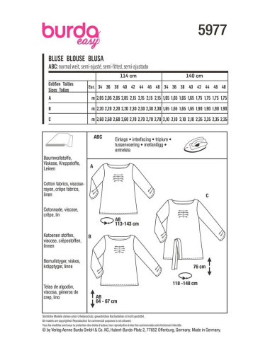 Molde de T-shirt - Burda 5977