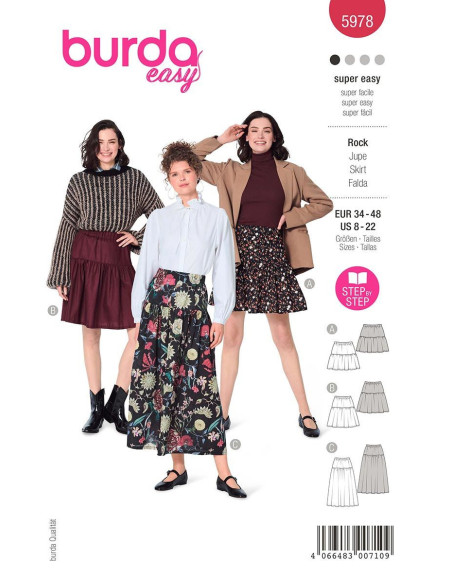 Molde de saia - Burda 5978