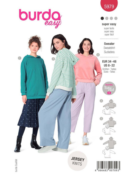 Molde de moletom - Burda 5979