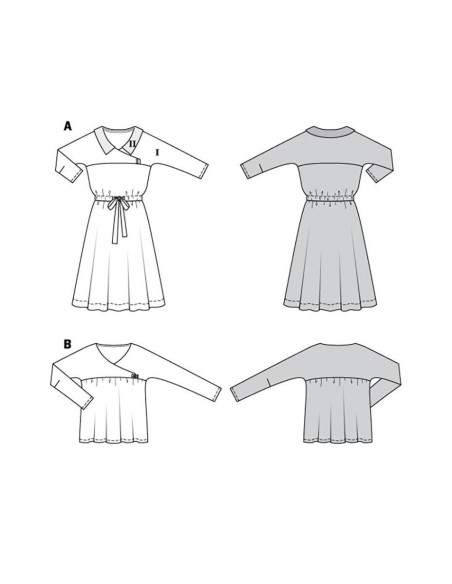 Molde de vestido e blusa - Burda 5980