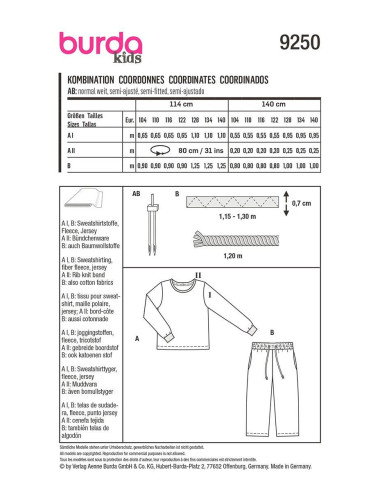 Molde de conjunto - Burda 9250