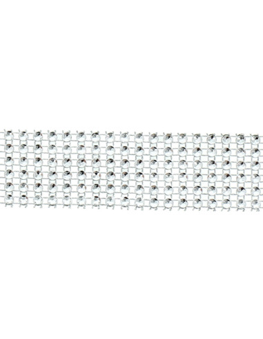 Galão de strass 30 mm prata