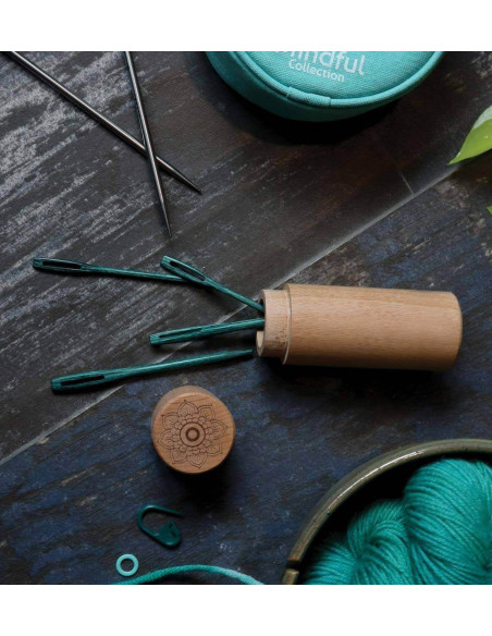 Conjunto de 4 agulhas de madeira para passar lã Mindful Knit Pro