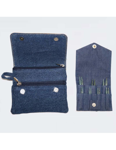 Conjunto de agulhas de tricô circulares mini KnitPro Indigo