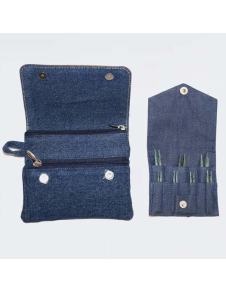 Conjunto de agulhas de tricô circulares mini KnitPro Indigo