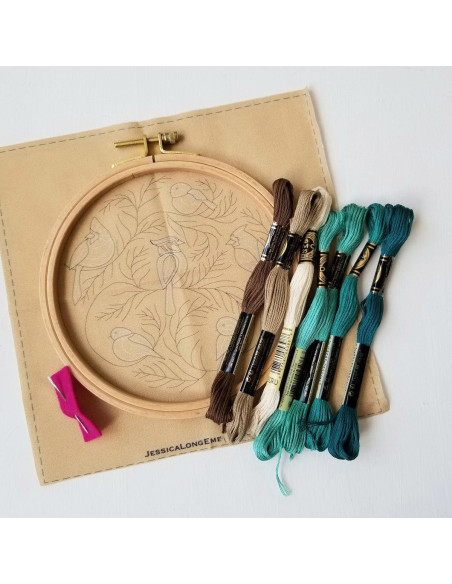 Kit de bordado - Pássaros de Inverno