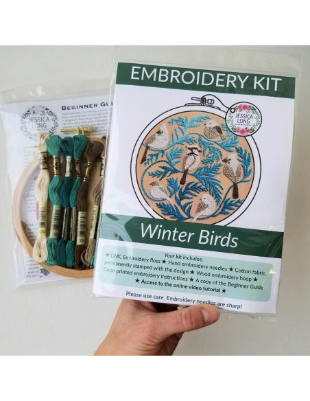 Kit de bordado - Pássaros de Inverno