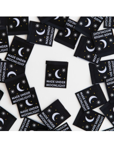 Conjunto de 8 etiquetas tecidas - Feito Sob a Luz da Lua