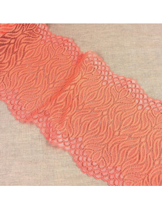Renda elástica chama - Coral escuro