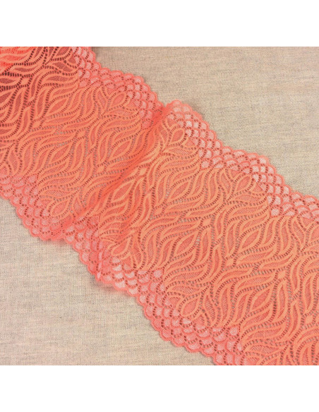 Renda elástica chama - Coral escuro