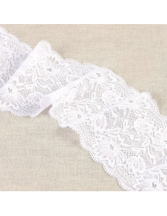 Renda elástica flores delicadas - Branco