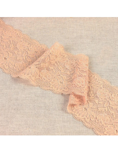 Renda elástica flores delicadas - Bege