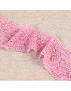 Renda elástica flores delicadas - Rosa