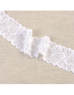 Renda elástica pétalas de flores - Branco