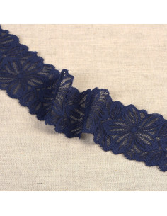 Renda elástica pétalas de flores - Azul marinho