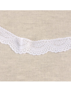 Renda elástica festonada - Branco