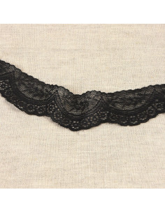 Renda elástica festonada - Preto